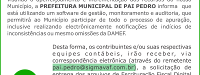 COMUNICADO PAI PEDRO